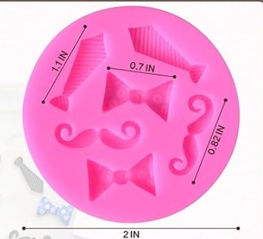 Ties, bows and moes silicone mould.