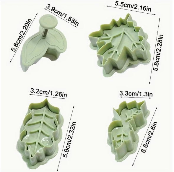 Leaf shapes plunger cutter set